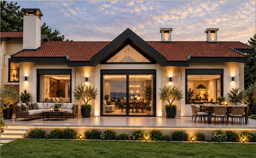 Modern avlulu villa mimarlık ve inşaat projesi – ArcCasa